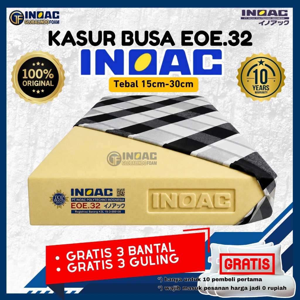 [ ORIGINAL ] KASUR BUSA INOAC EOE D32 YELLOW / BUSA INOAC HIGH QUALITY GARANSI ANTI KEMPES 15 TAHUN 