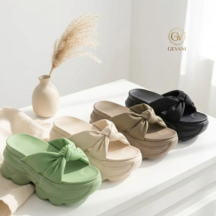 Sandal Wedges Wanita Platform Tebal Anti Slip Casual Outdoor Kekinian CK551