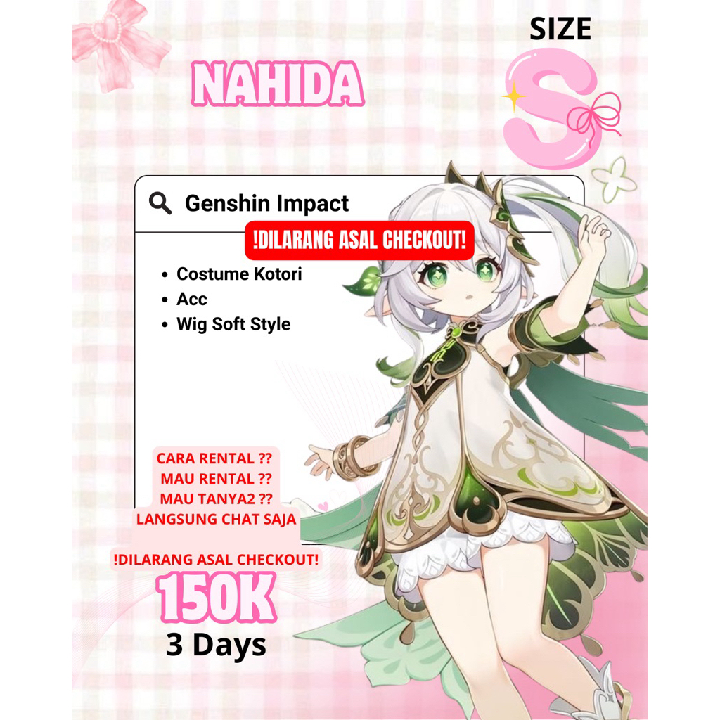 RENTAL COSTUME COSPLAY NAHIDA GENSHIN IMPACT