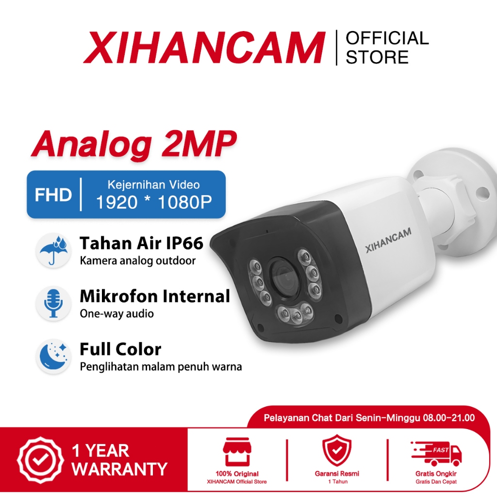 XIHANCAM 2MP CCTV Analog Audio Kamera Analog CCTV Outdoor Waterproof 1080P FHD CCTV DVR