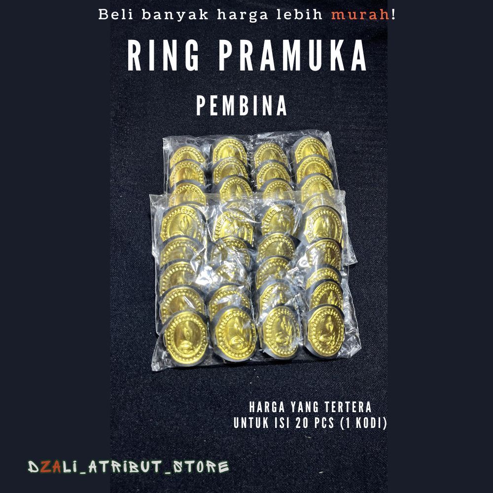 Ring Pramuka Pembina Kaleng Seng Emas 1 Kodi Isi 20 pcs Grosir Murah Atribut Scout
