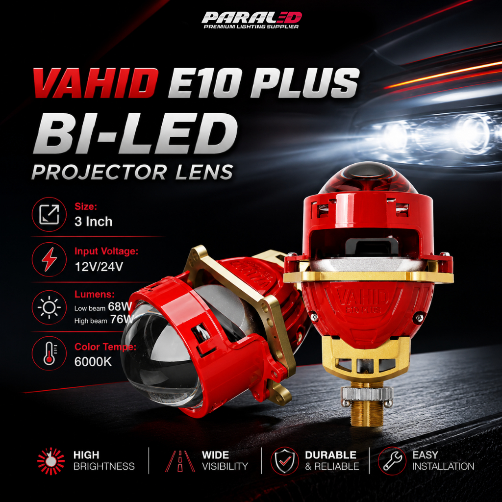 VAHID E10 Plus Bi-LED Projector 3.0 Inch flat - Projie LED 78W Super Terang 12V