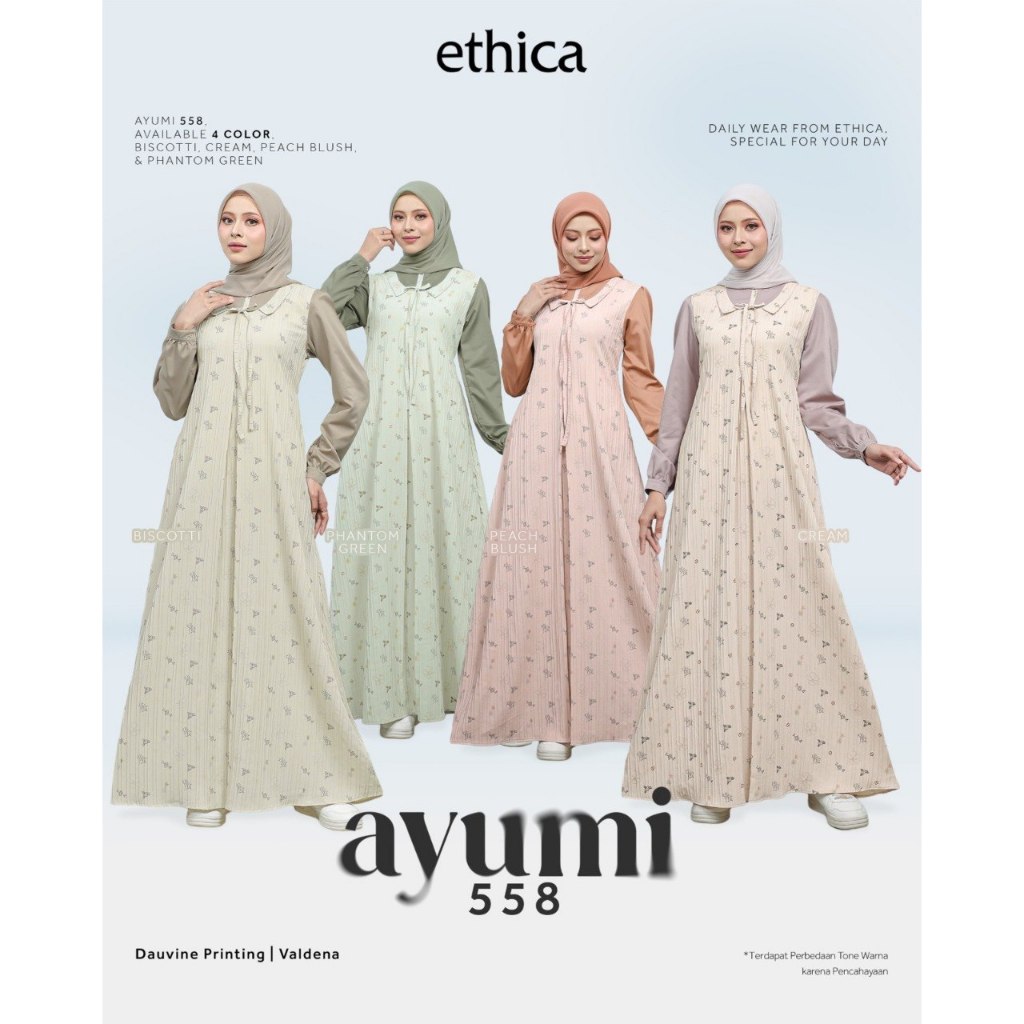 BAJU GAMIS ETHICA AYUMI 558 / GAMIS DAILY ETHICA / GAMIS ETHICA TERBARU 2026