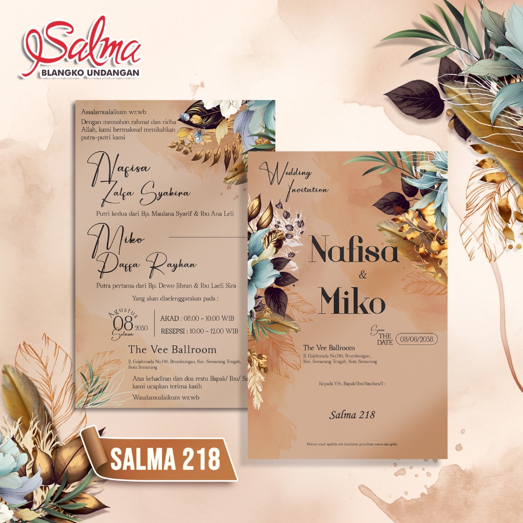 Blangko Undangan Kosong Terbaru SALMA 218 Motif Elegan