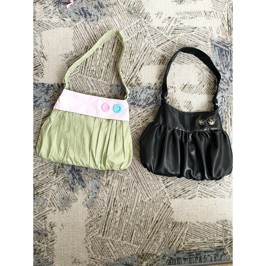 Jovee Studio - Pleated Button Bag | Harbour Bag - Y2K Bag