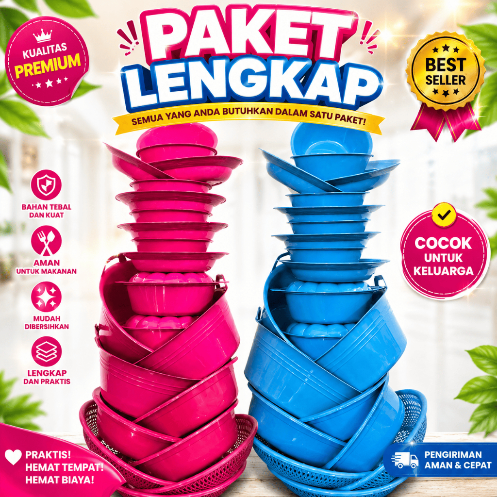 READY (21 PCS) PAKET LENGKAP PERALATAN DAPUR RUMAH TANGGA / PERABOTAN DAPUR MURAH MERIAH / PERABOTAN