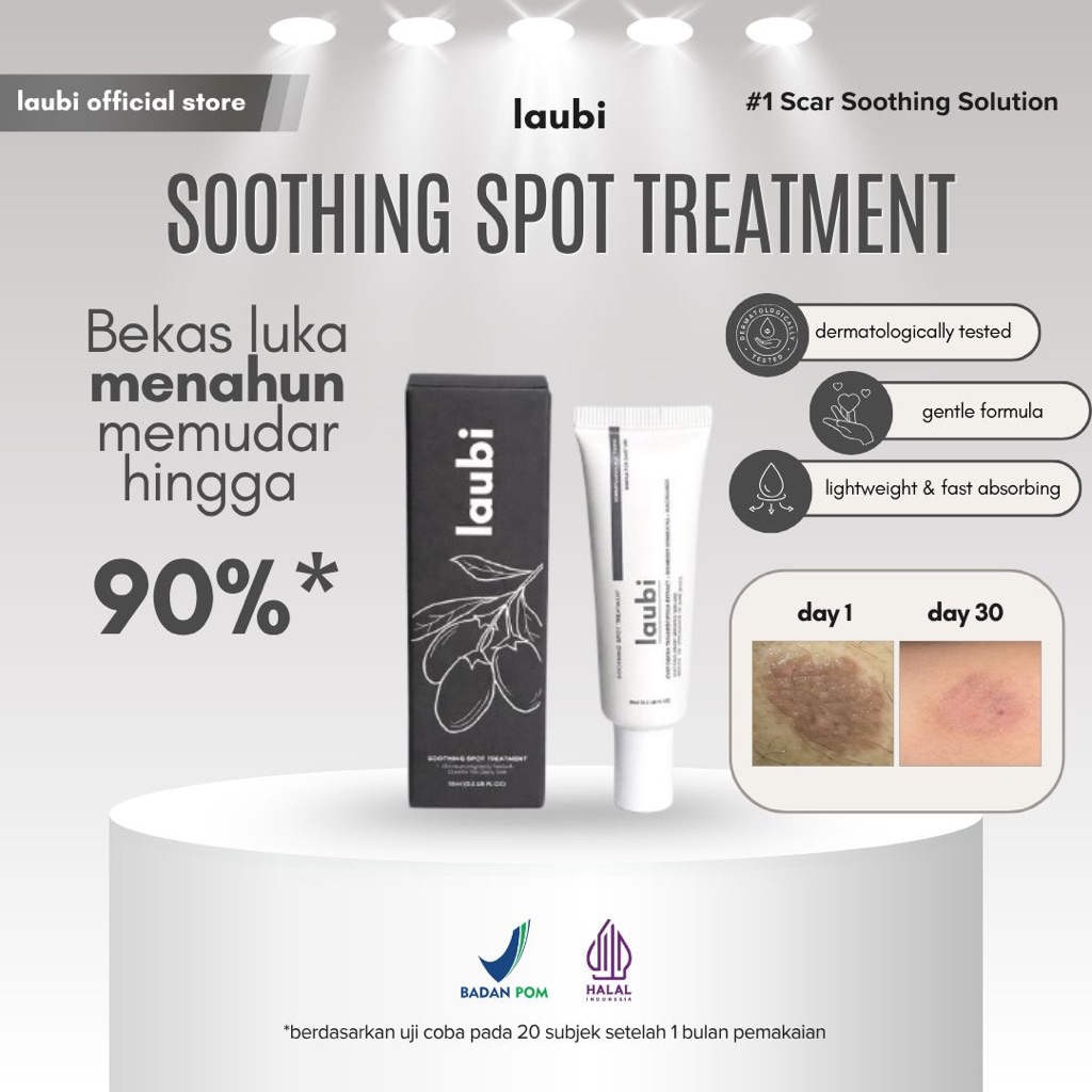 laubi - Soothing Spot Treatment (Krim Untuk Bekas luka/ Bekas Jewrawat/ Koreng/ Dark Spots/ Iritasi)