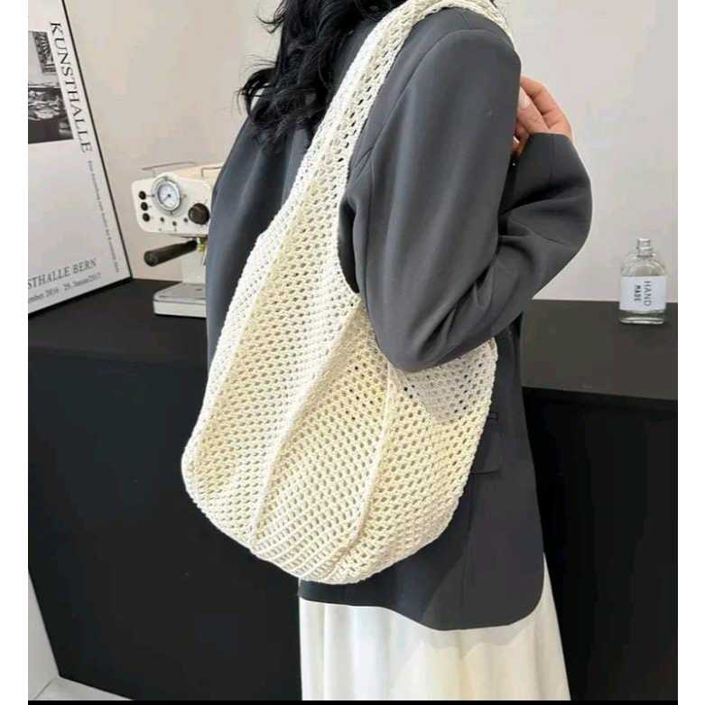 Tas Rajut Wanita Terbaru | Tas Santai Fashion Korea Model Kekinian