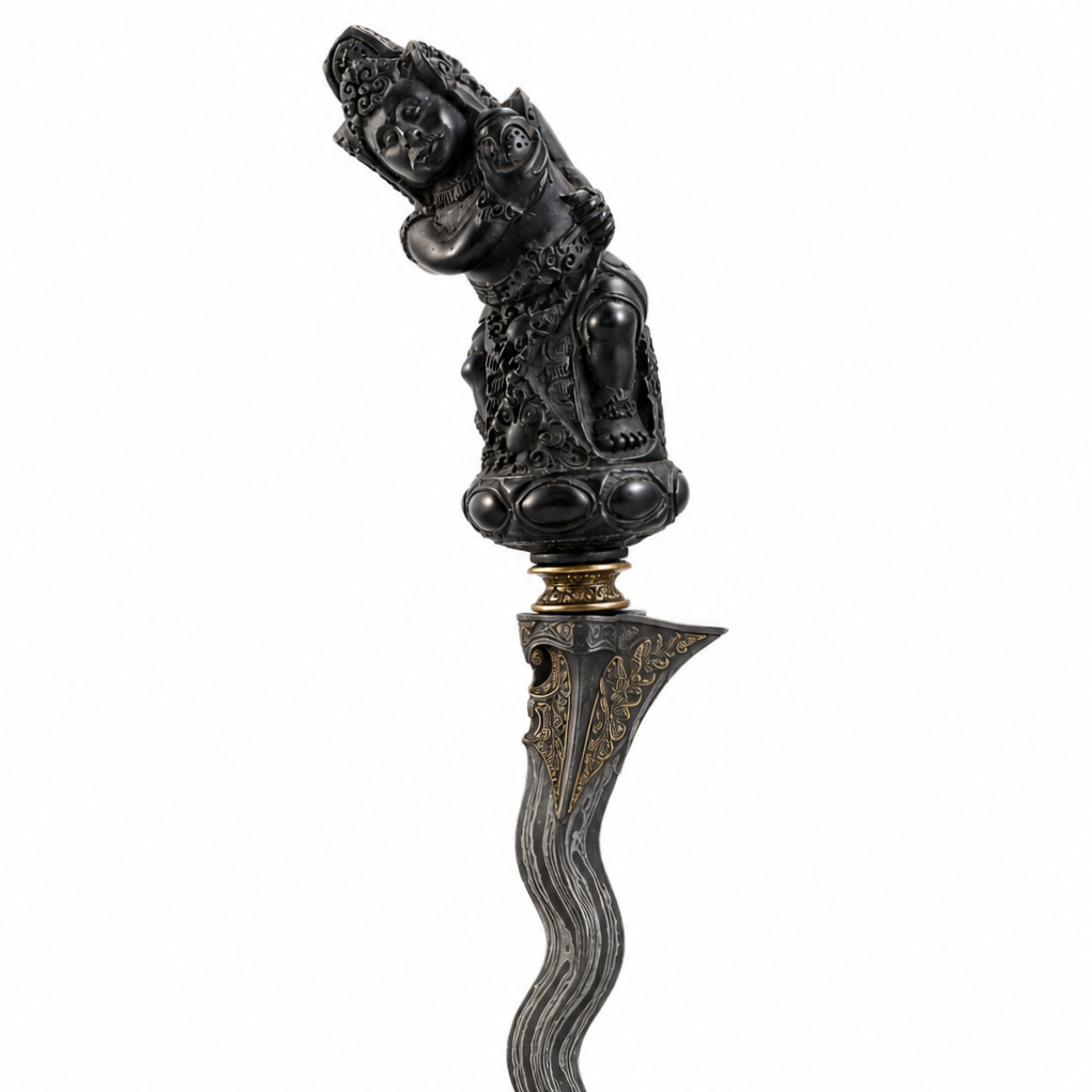 Ukiran deder Handle Keris bahan tanduk Bali Dewa Siwa CPR1016