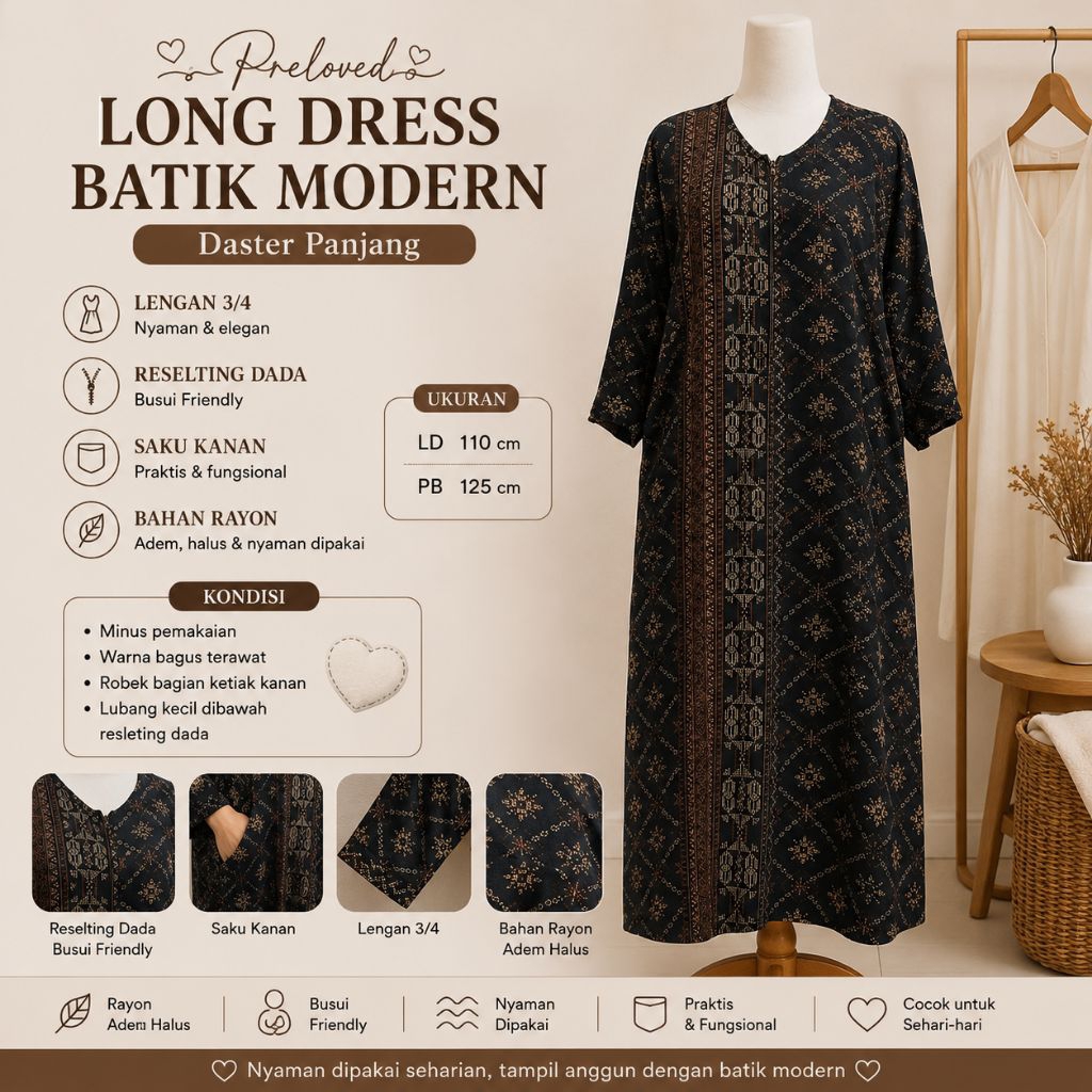 PL Long Dress Batik Modern