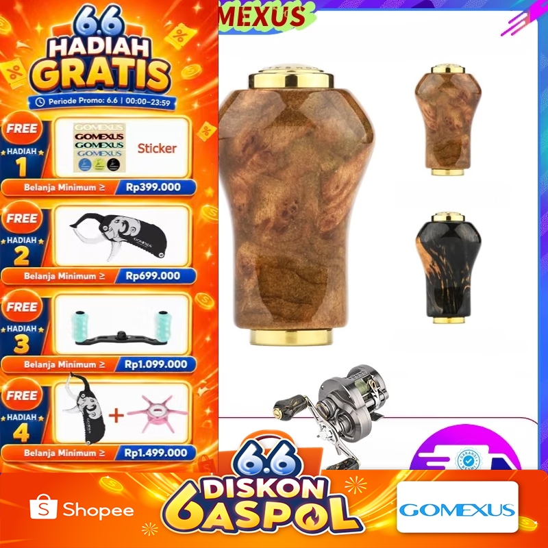Gomexus Handle Knob Reel Kayu cemara 22mm premium mewah Handle Kneop untuk Reel Spinning Shimano & D