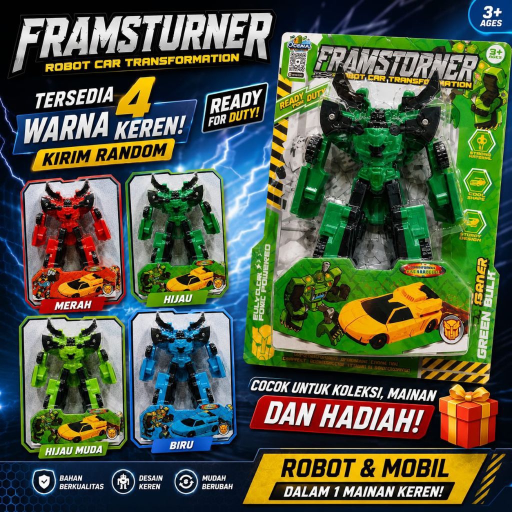 1104 Mainan Anak 2 In 1 Mobil Robot / 1104 Mainan Mobil Mini Kecil Unik Bisa 2 Fungsi / Mainan Robot
