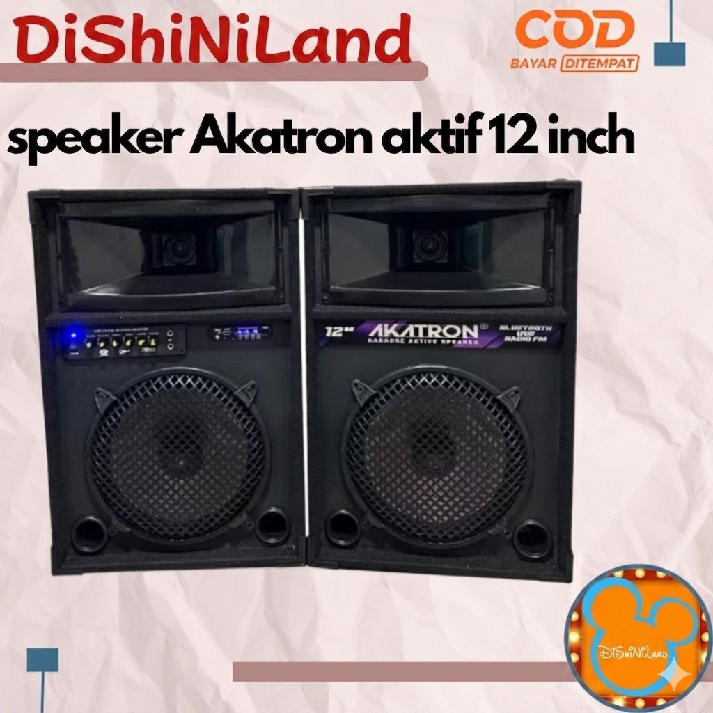 Speaker Aktif  Akatron 12INCH 2Box Kiri Kanan Bluetotooth+remote  Bisa Karaoke Music Super BASS Subw