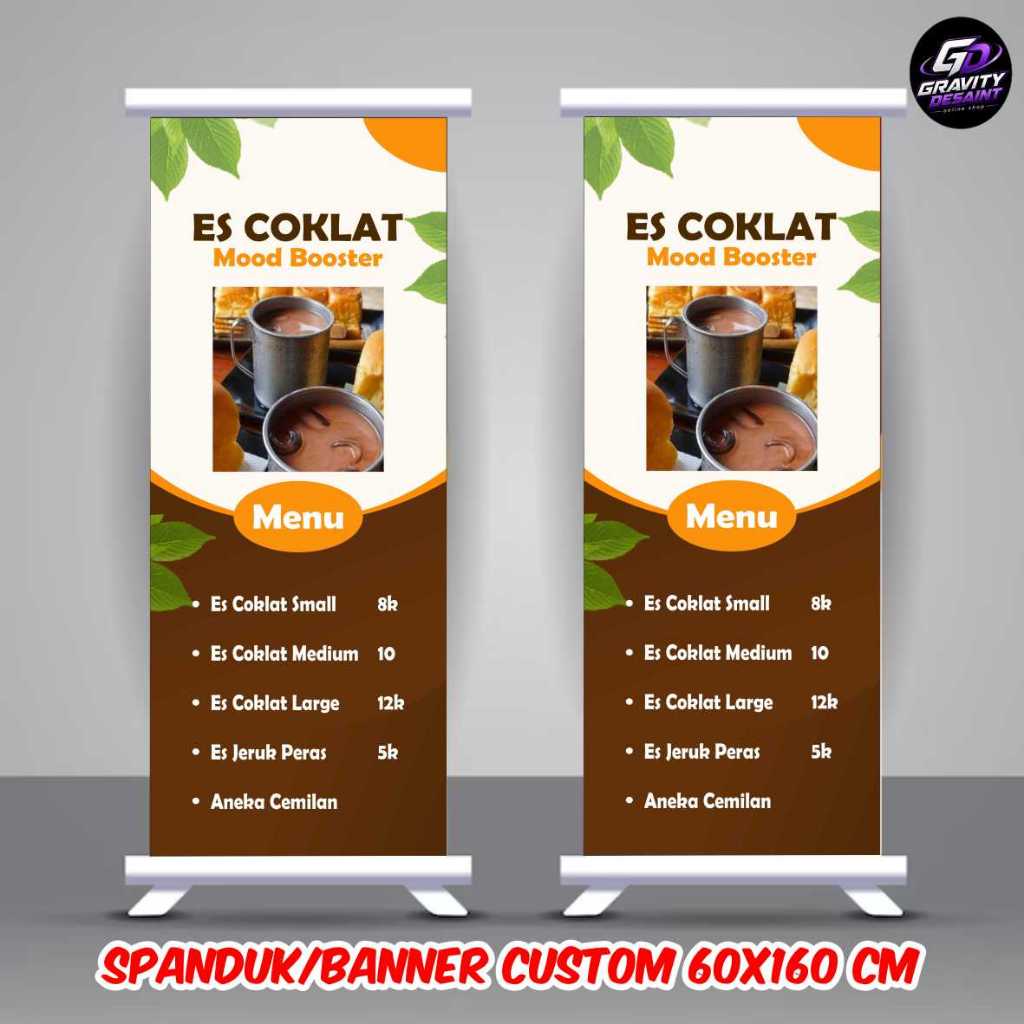 Banner Spanduk Es Coklat Custom 60x160 cm