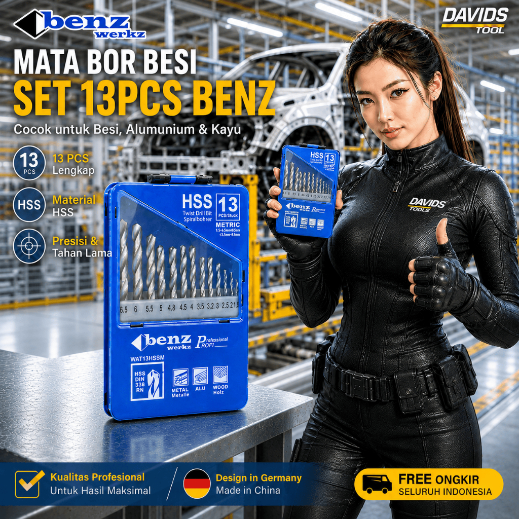 Mata Bor Besi Set Bur Baja Ringan 13pc Benz