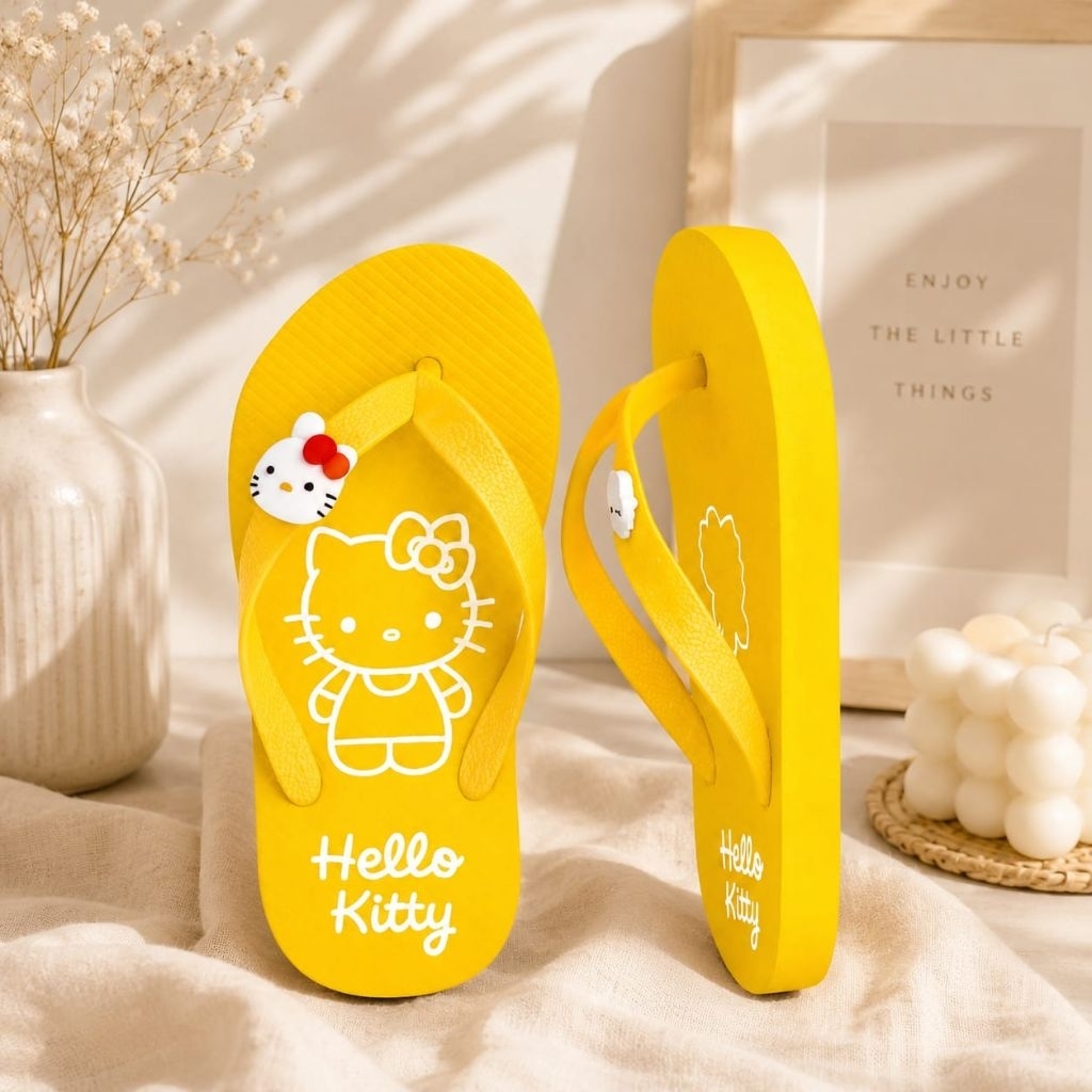 sandal jepit wanita motif Hellokitty sandal spon eva