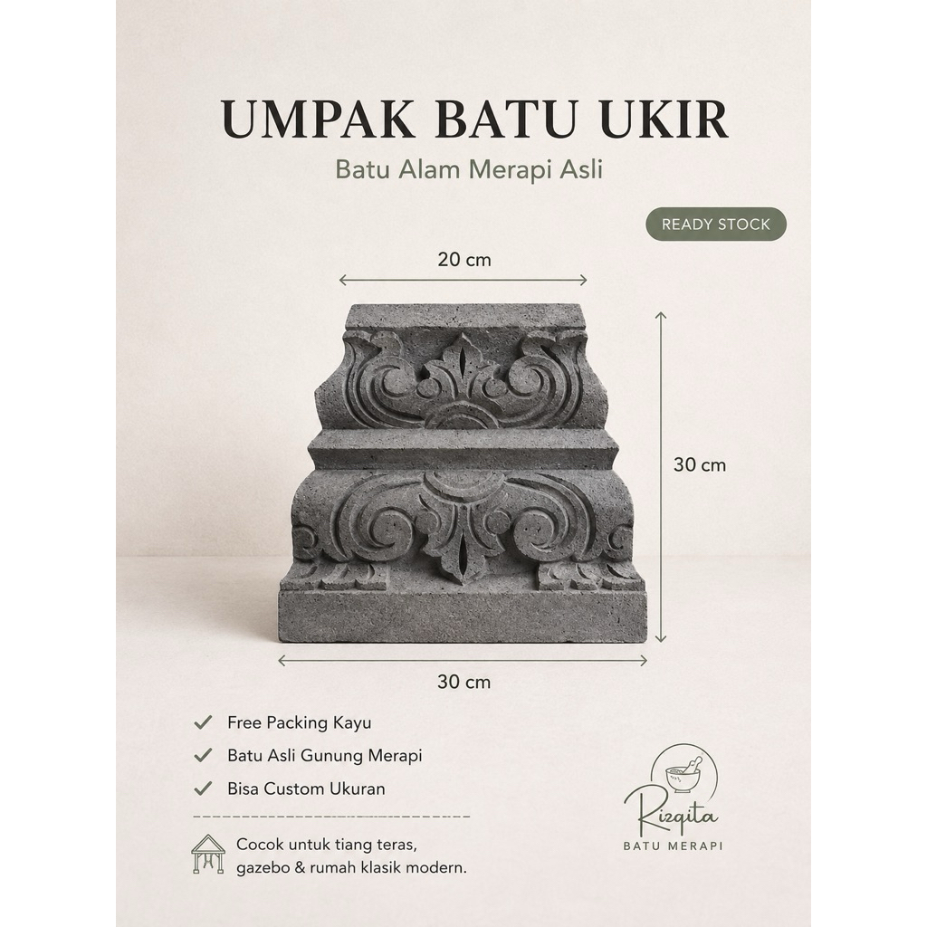 Umpak batu ukir mataram
