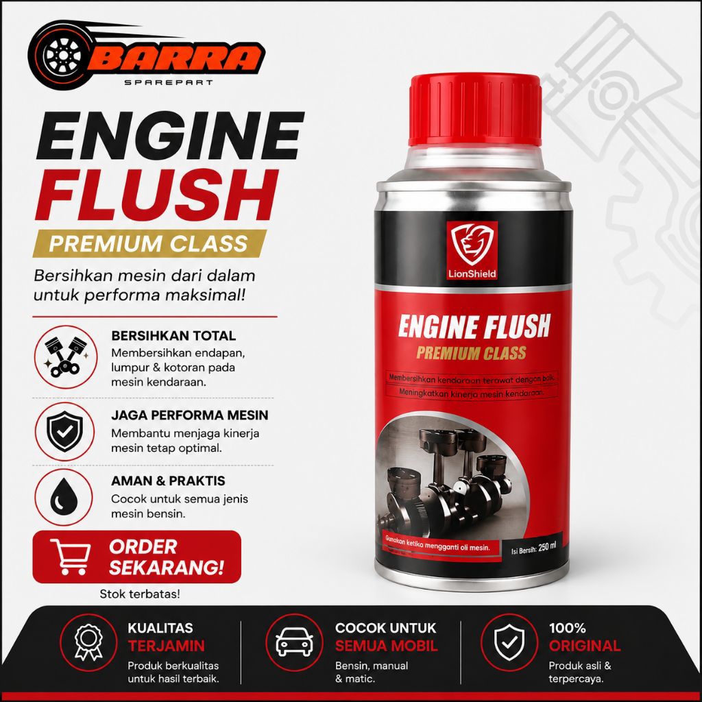 LionShield Engine Flush Premium Class - Cocok untuk Semua Jenis Mesin Bensin
