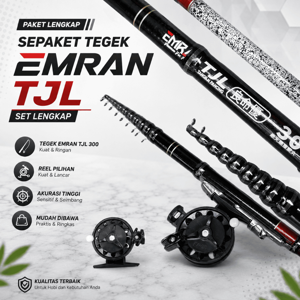 Satu Set Joran Tegek Kolong Ruas Pendek Emran TJL
