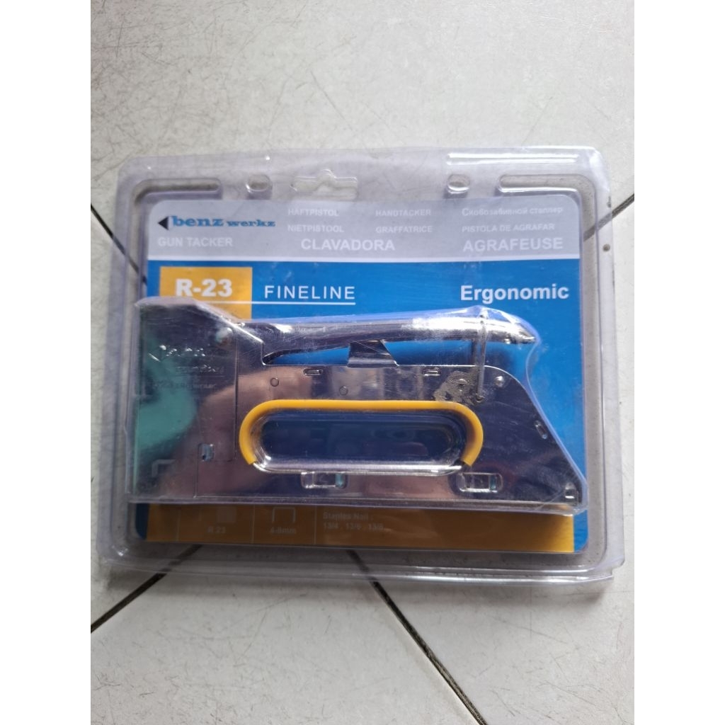 Benz Werkz Gun Tacker R-23 Fineline - Staples Tembak Jok Kulit Spanduk Kayu Staples Guntacker Staple
