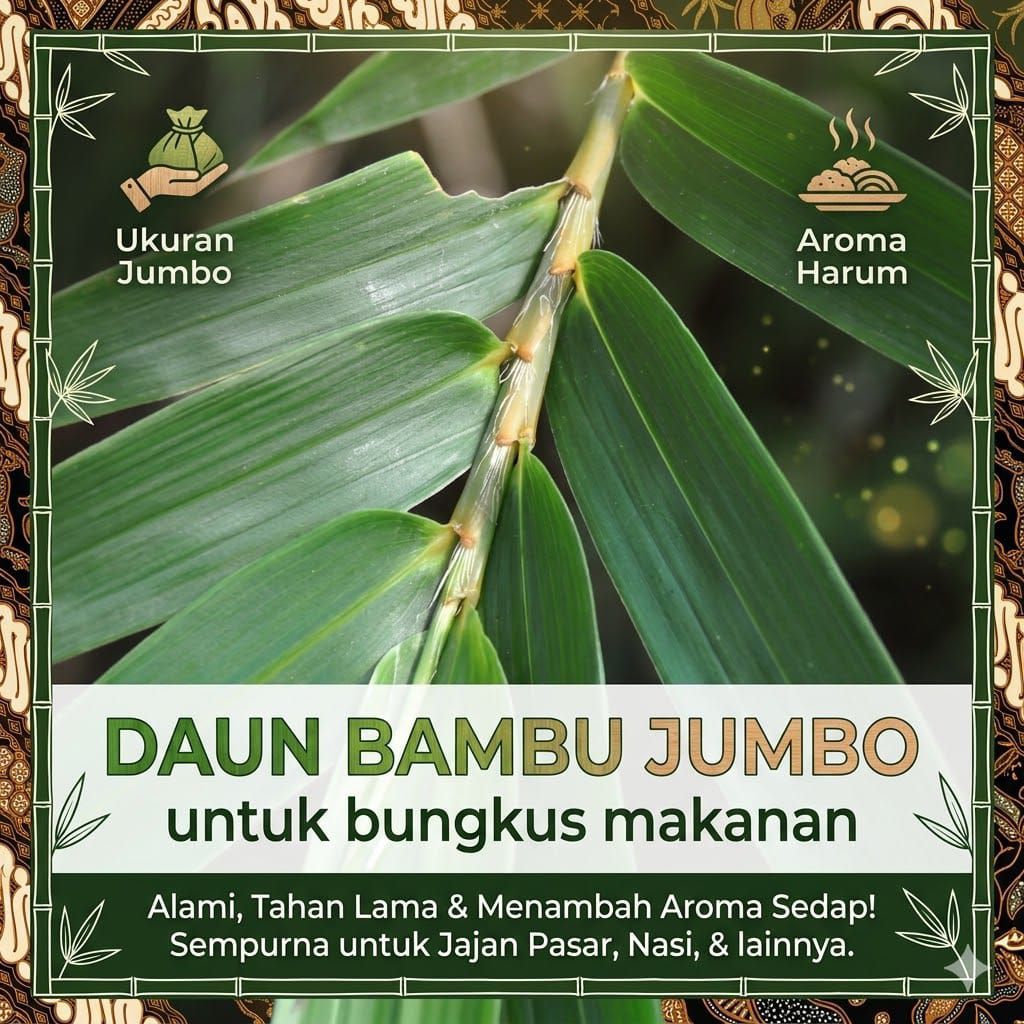 Daun BAMBU SEGAR,DAUN BAMBU BUNGKUS BACANG