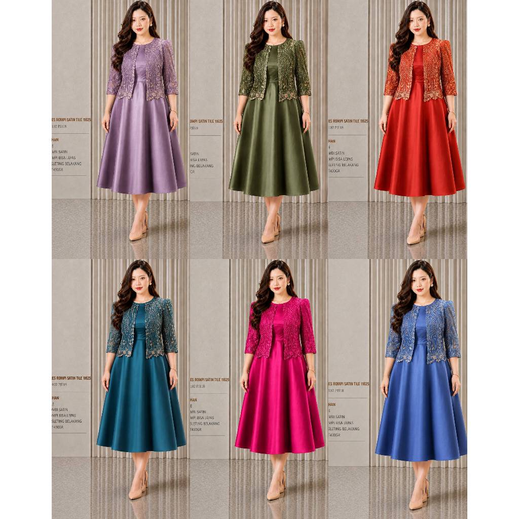 Dress 11625 Dress Rompi Satin Tile - FZB