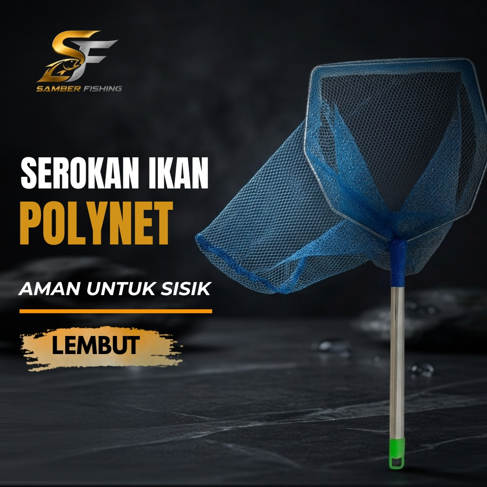 Serok Ikan Aluminium Jaring Polynet & Trawl PE Kuat & Halus