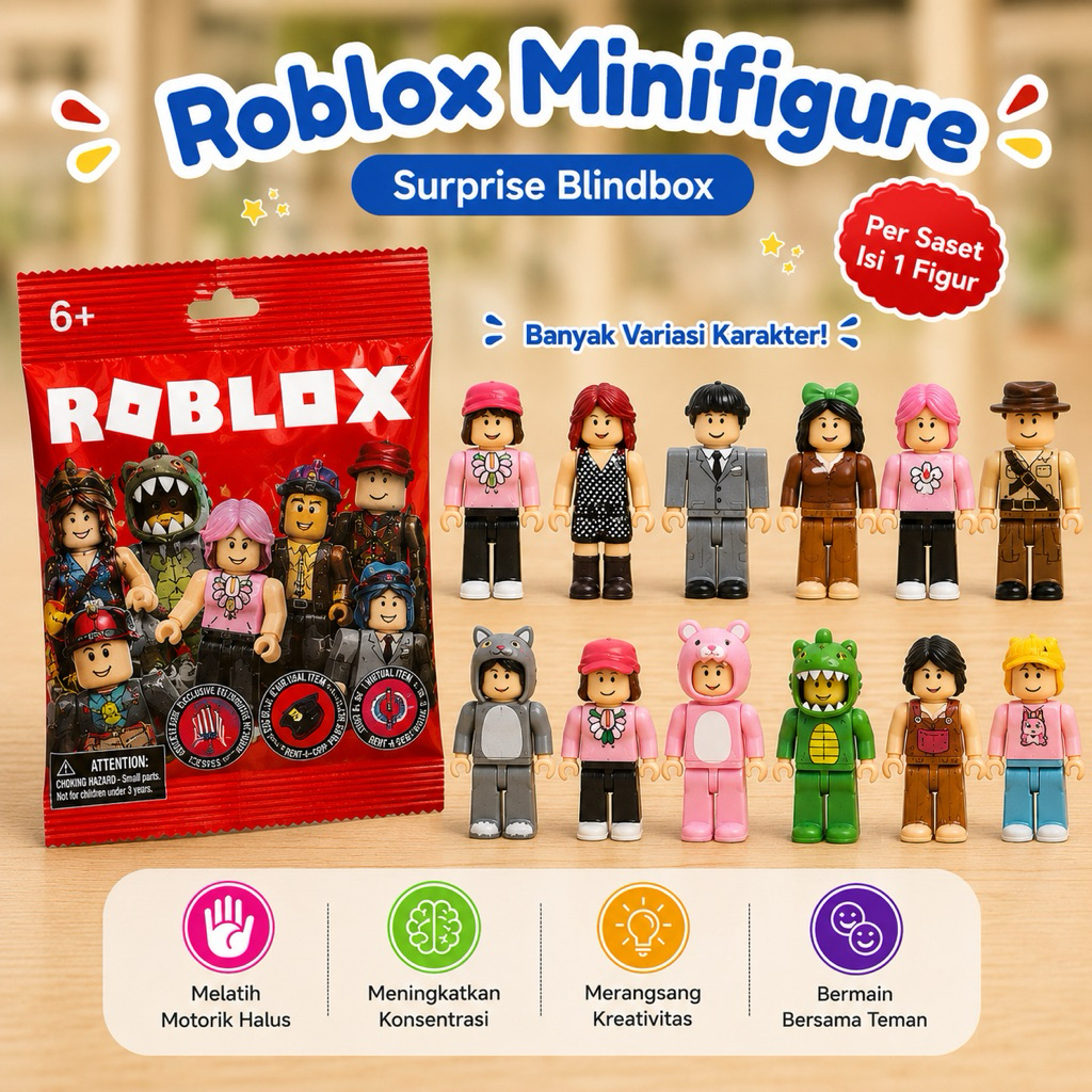 Mainan anak FIGURE SET ROBLOX MINECRAFT saset / roblox saset misteri / Roblox Figure Set Surprise [E