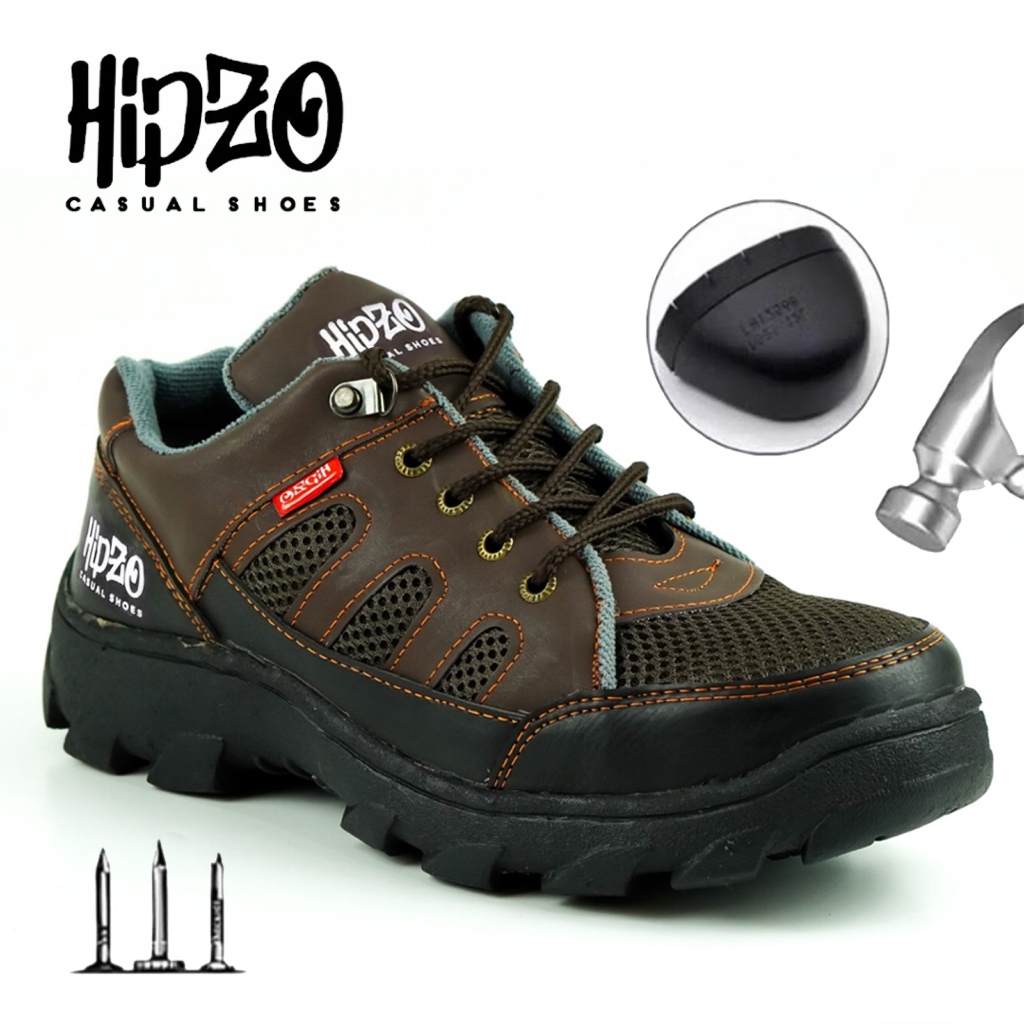 TERMUR4H Sepatu Safety Ujung Besi Original Bergaransi Kuat Ringan Empuk Sneakers Cowok Cewek Running