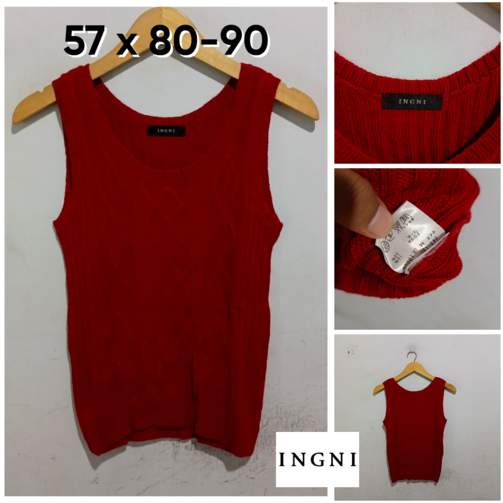 Vest INGNI Maroon Kepang Size S Wanita Knit F054