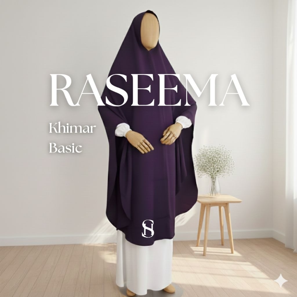 Hijabsal RASEEMA Khimar/Jilbab Soft Pad dan Non Pad Jumbo Bahan Yoris Caltri/Khimar Jumbo/Jilbab Jum