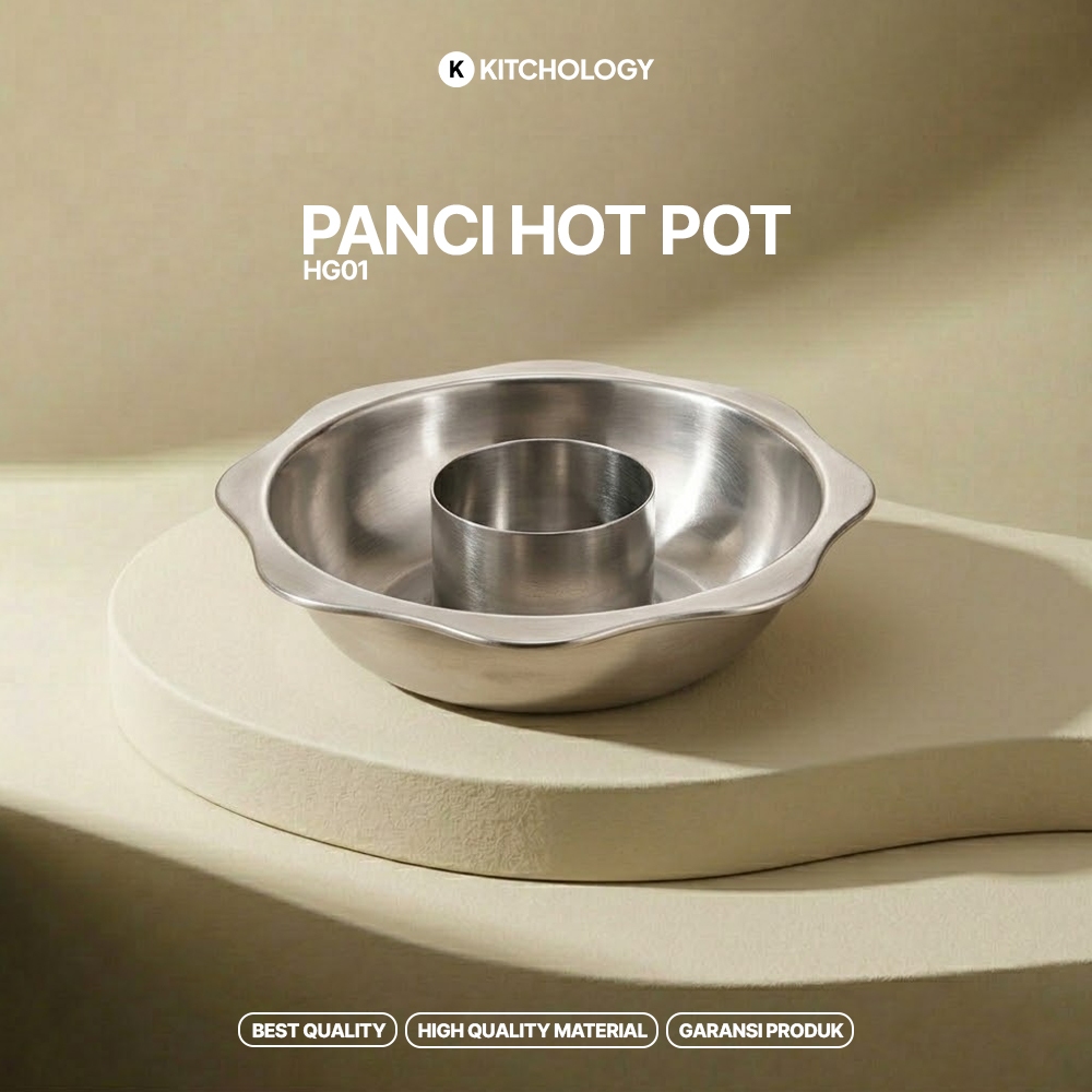 Panci Hotpot Shabu Shabu Sekat 2 Food Grade Panci Sekat 2 Rasa Kompor Gas - HG01