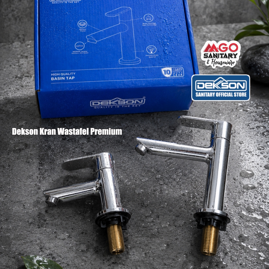 Dekson Kran Wastafel Premium Chrome Brass | Kran Air Cuci Tangan Modern Minimalis | Anti Karat & Tah