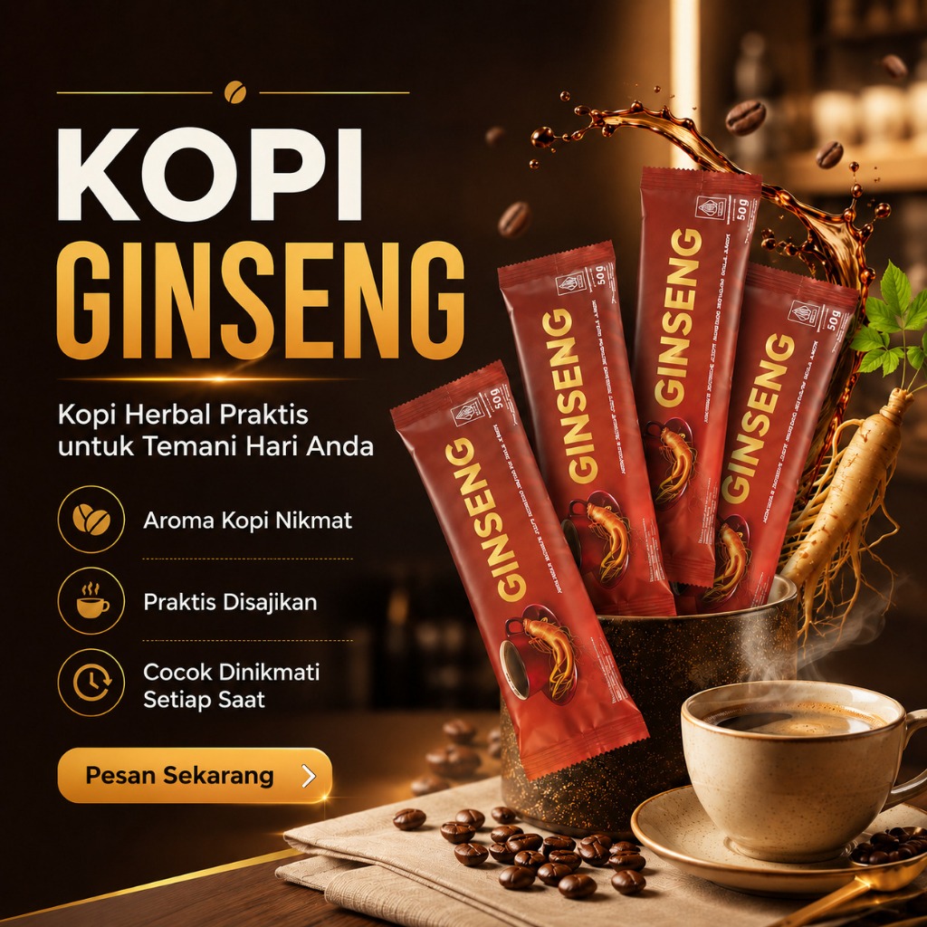 Kopi gmax ginseng rasa gula aren – kopi Herbal Alami, Rasa Nikmat BPOM