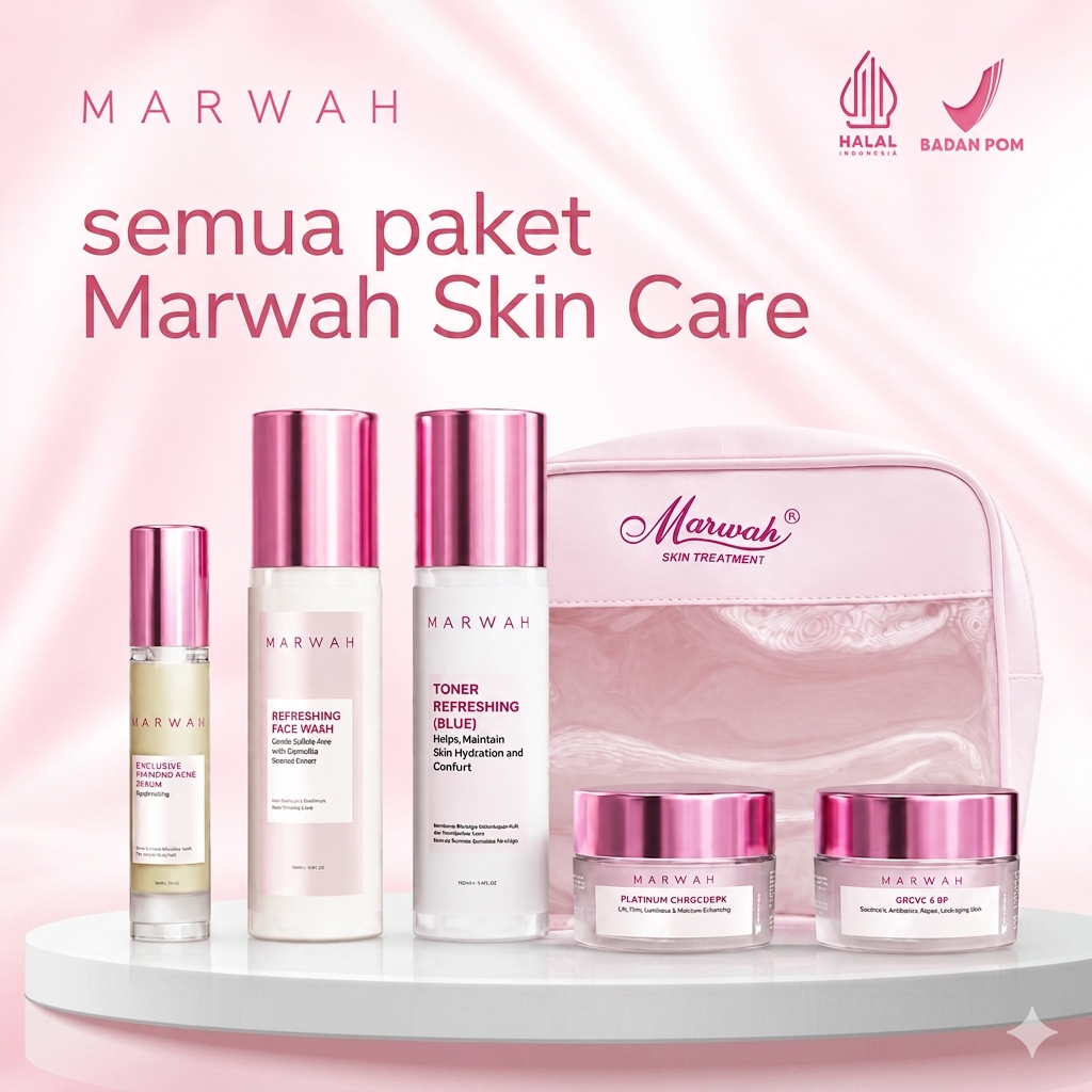 Marwah Skincare SEMUA PAKET. Diamond Bright, Bright Teatree, Platinum, Diamond  Oily, Diamond Acne, 