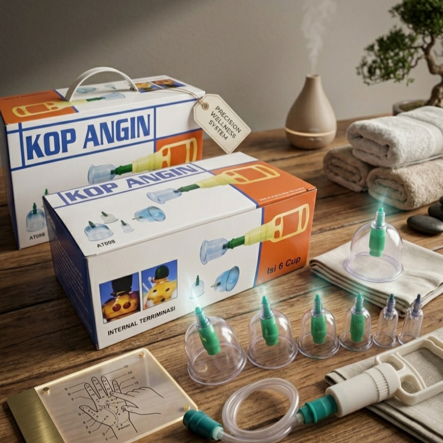 Bekam Kop Angin Alat Bekam Kop Angin 6 Cup Vacuum Manual untuk Terapi Sedot Angin dan Relaksasi Angi