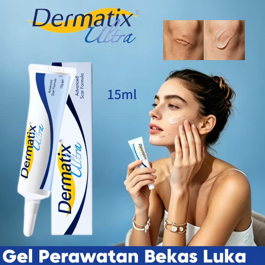 * ORI & EXP2028 * DERMATIX ULTRA Gel Perawatan Bekas Luka 15G / Memudarkan Dan Menghilangkan Bekas L
