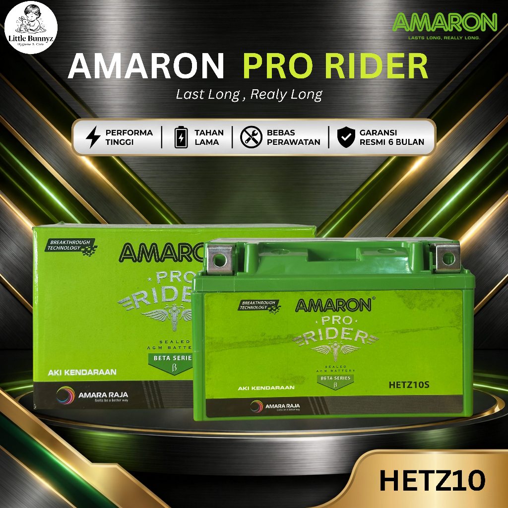 Amaron Aki Ninja 250R / 250RR Mono / New Ninja 250 FI ETZ10S 9Ah - Aki Kering