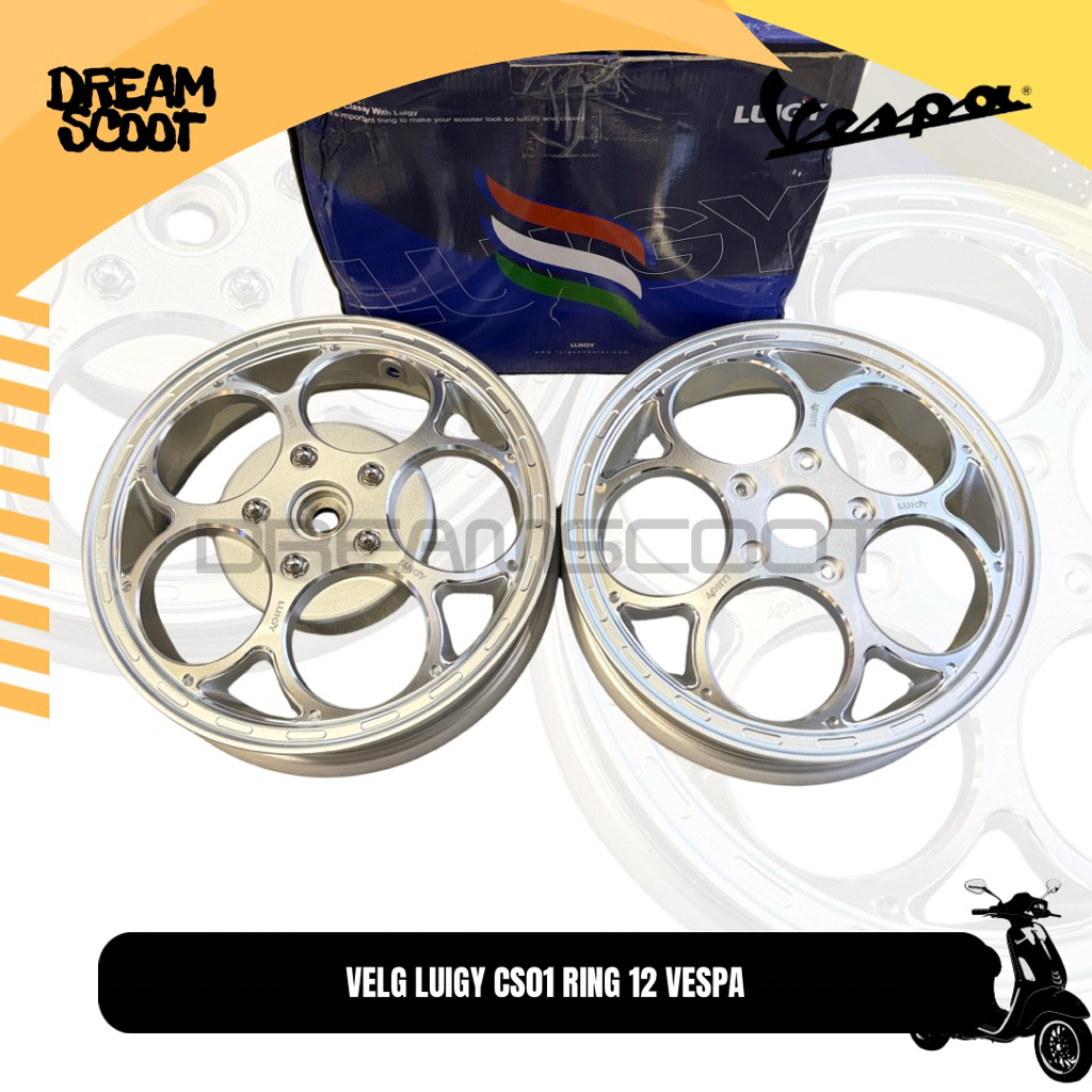Velg CNC Luigy w125 Silver Vespa Sprint Vespa Primavera Vespa S Vespa LX Velg Vespa matic Velg Vespa