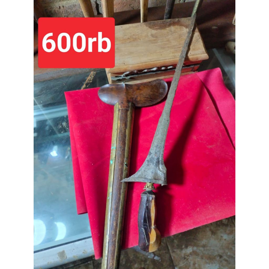 Keris Lurus Sepuh Kuno Original Warangka Gayaman Solo Pendok Kuningan Lawasan