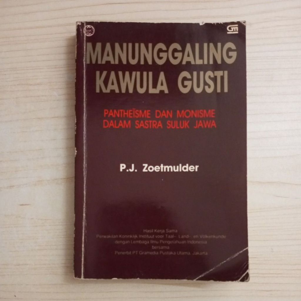 BUKU MANUNGGALING KAWULA GUSTI OLEH P J ZOETMULDER