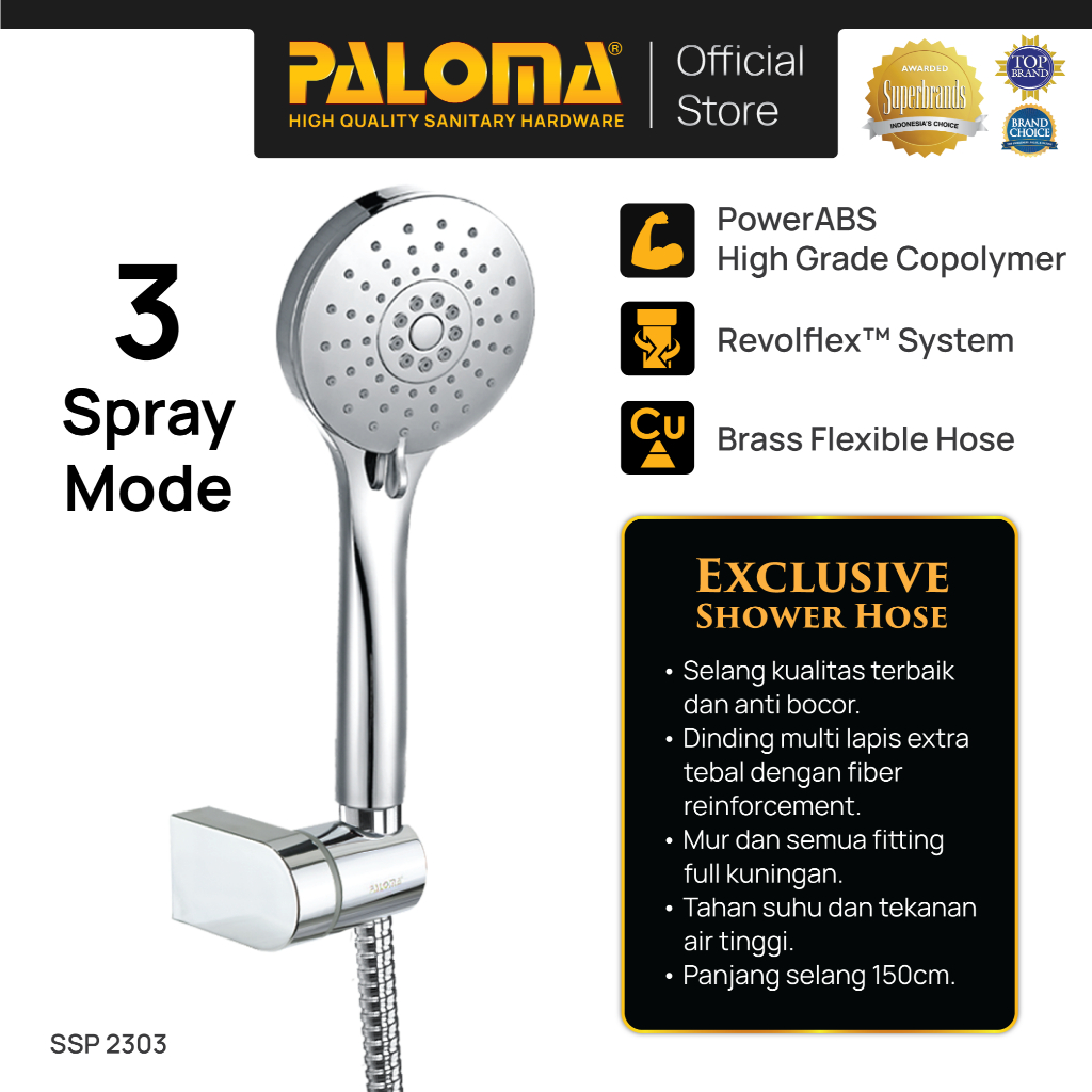 PALOMA SSP 2303 Shower Set Handshower Mandi Hand Shower Kepala Shower Head Air Paket
