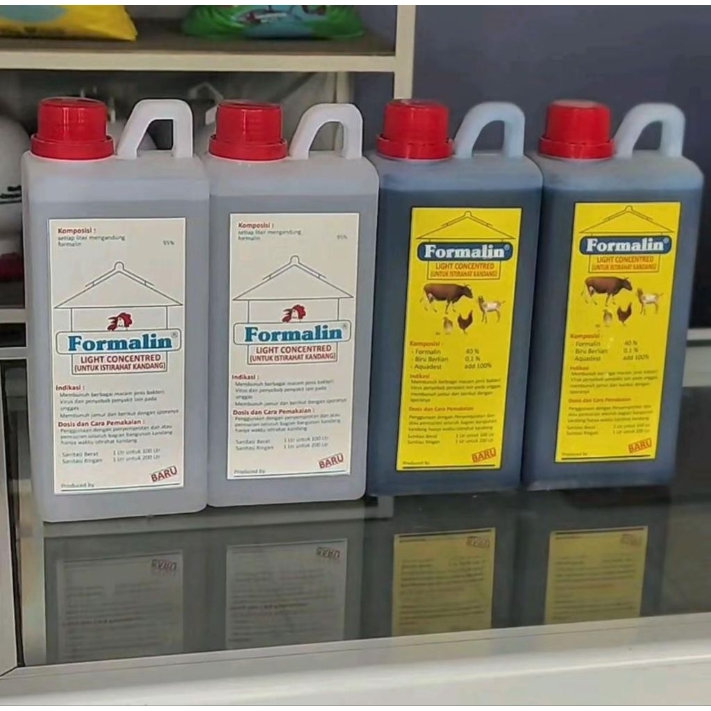 formalin 1L obat semprot masa istirahat kandang putih dan biru