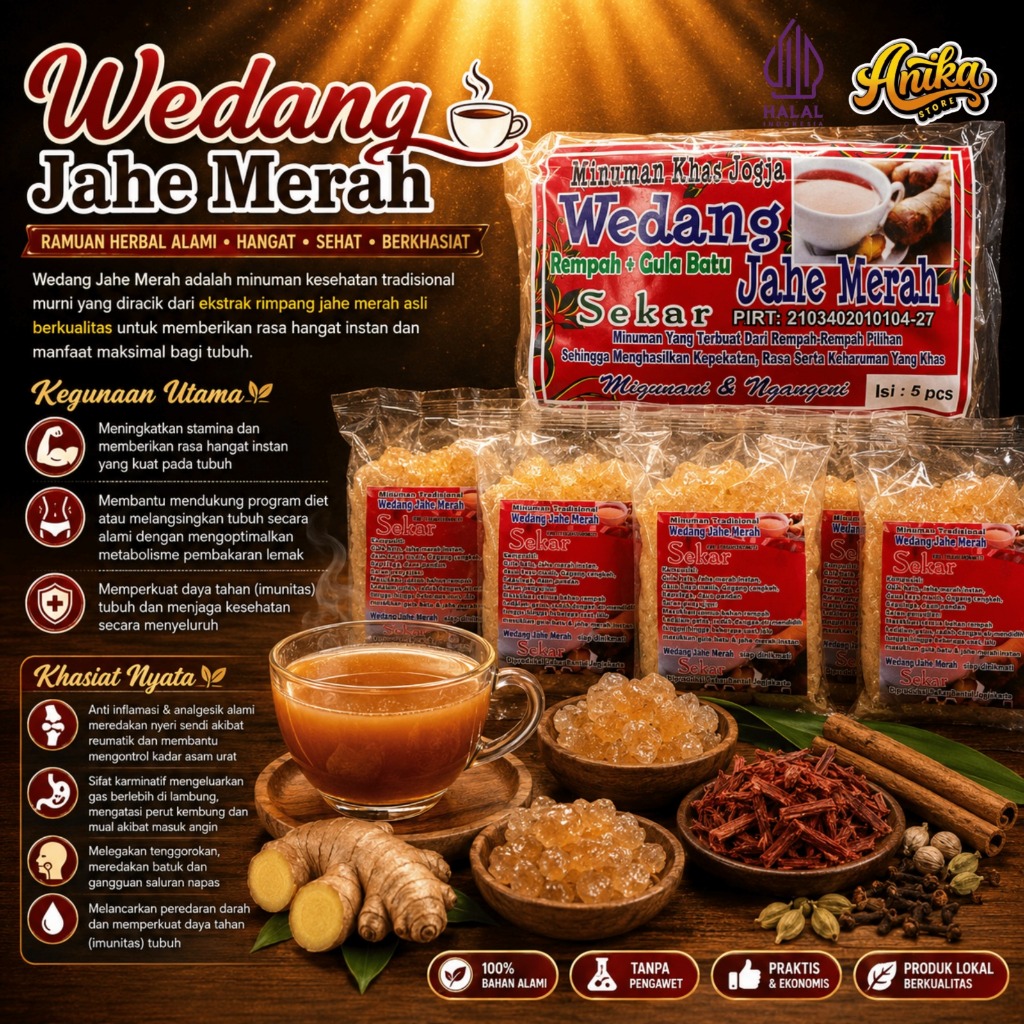 WEDANG JAHE MERAH KEMASAN MIKA ISI 5 SACHET / Wedang