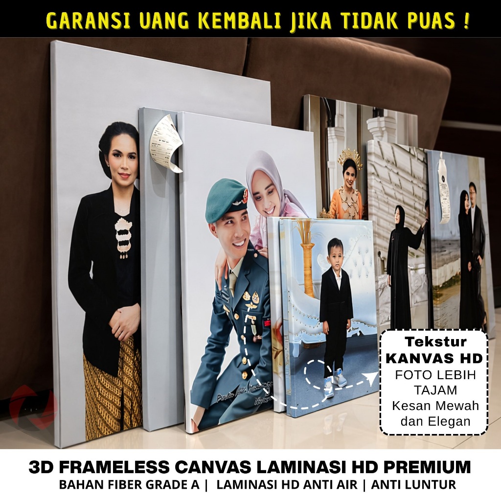 FOTO BOX FRAMELESS 3D | UKURAN 30X40CM / 12R / A3