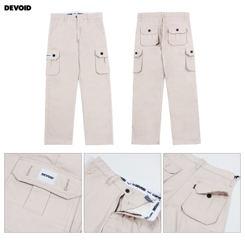DEVOID CARGO PANJANG CREAM PREMIUM + FREE KAOS