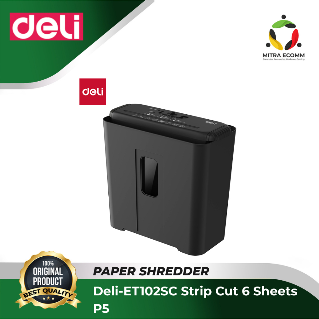 Deli ET102SC Paper Shredder Mesin Penghancur Kertas Cross Cut Otomatis Original - ET102SC