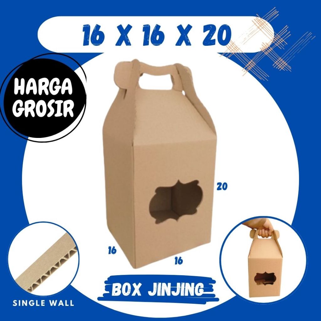 Kardus Jinjing 16x16x20 Gable Box Dus Parcel Packing Buah Hampers Kemasan Idul fitri