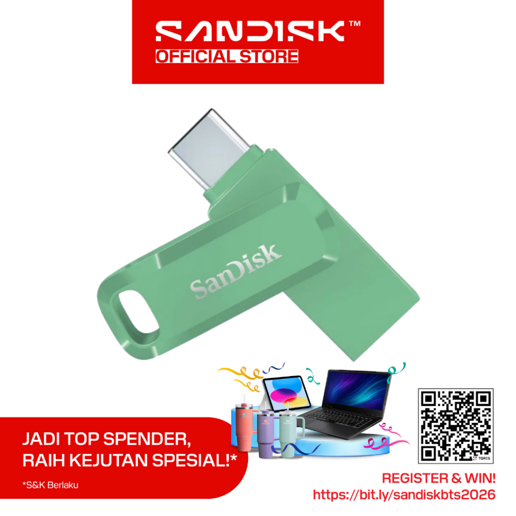 SANDISK Ultra Dual Drive GO OTG Type-C 1TB USB 3.2 - Absinthe Green (Up to 400MBps)