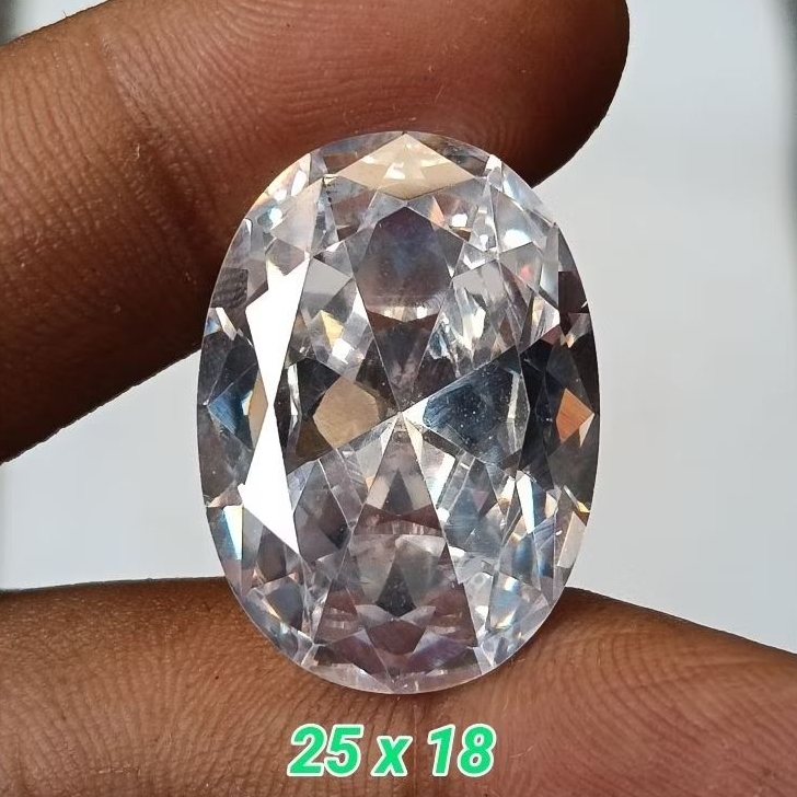 Batu Permata Diamond Putih , Jumbo 25 x 18 mm